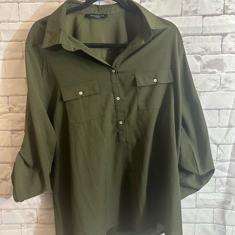 Olive Green Women's Blouse